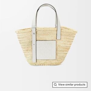 Basket bag in palm leaf and calfskin